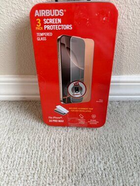 Airbuds 2 Screen Pack Protectors tempered glass for the iPhone 16 Pro Max